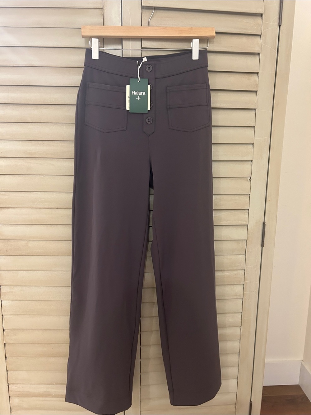 HALARA Wide Leg High-Rise Pants in Deep grey